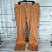 Peter Millar Crown Men&#39;s 42 x 36 Orange Chino Pants Flat Front Pima Cotton - £31.59 GBP