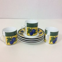 Czech Republic Design Demitasse Espresso Three Coffee Cups Four Saucers Set - £9.56 GBP