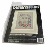 Dimensions Two Hearts Wedding Record Cross Stitch Kit Navina Capecci 3122 NOS - £9.00 GBP