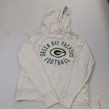Green Bay Packers Touch by Alyssa Milano Vintage Women M White Hoodie Sweatshirt image 14