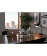 Metal Vase Silver Set For Home Decor And Living Room Vintage Decor Antiq... - €77,29 EUR