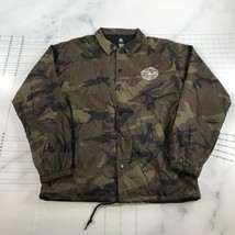 Active Camo Jacket Mens Medium Brown Green Collared Lightweight Windbreaker - $27.80