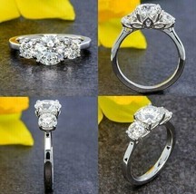 Engagement Ring 2.70Ct Round Cut Simulated Diamond White Gold Plated in Size 6.5 - £110.07 GBP