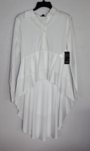 Ana White Collar Button Down Flowy HI/Low Long Sleeve Top Size Medium Brand New - £31.45 GBP