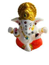 Multi White Statue Sitting Ganesha 2 1/2 Inch approximately-Ceramic - $27.67