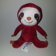 Burgundy Sloth Plush 6&quot; Stuffed Animal Lovey Ideal Toys Direct - £13.40 GBP