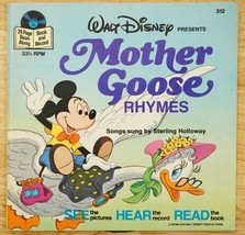 Vintage 312 Walt Disney 33 Book &amp; Record Mother Goose Rhymes Sterling Ho... - £10.25 GBP