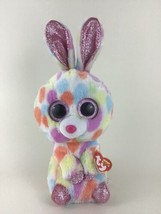 Ty Beanie Boos Bloomy 12&quot; Sparkly Polka Dot Bunny Plush Stuffed Toy with... - £13.25 GBP
