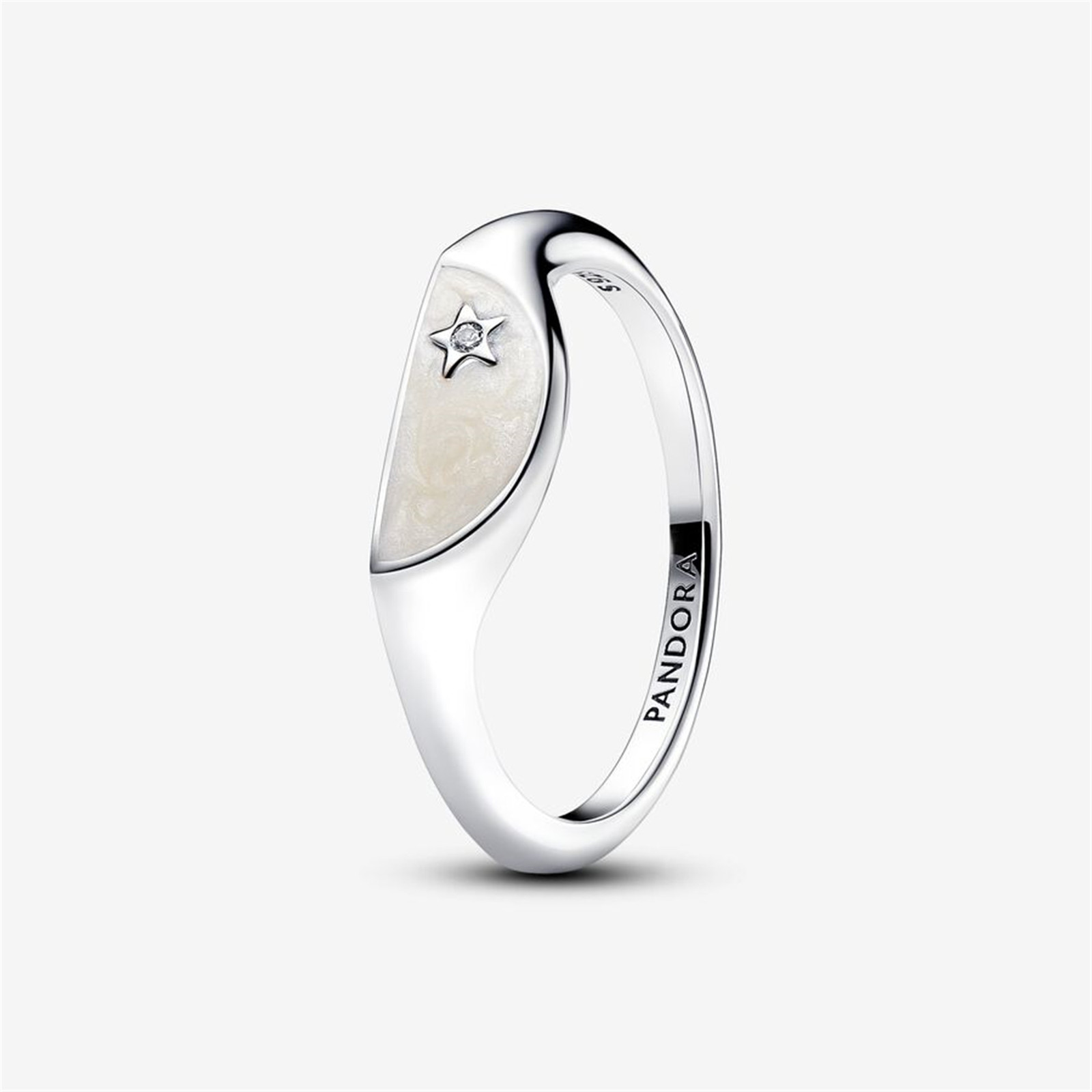 ME Halved Enamel Signet Ring,Fits Pandora charms