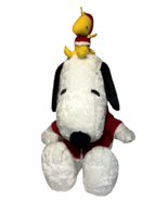 Snoopy &amp; Woodstock Plush 2006 Macy&#39;s Large 24&quot;in. Soft Holiday Stuffed A... - £31.16 GBP