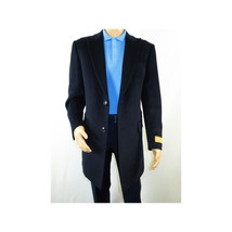 Men 100% Soft Wool 3/4 Length Winter Top Coat Cashmere Feel  #Til-71 Navy Blue image 5