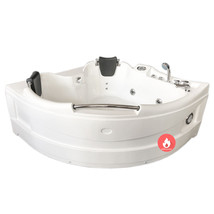 Whirlpool Corner Bathtub Hydrotherapy GINEVRA 59.05&quot; and Heater 2 Person Hot Tub - £2,279.64 GBP