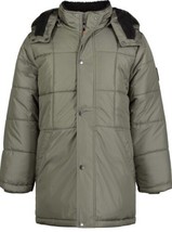 NWT Bass Outdoor Boys&#39; Heavy Weight Mountain Puffer Coat, Dusty Olive Size M - $34.64