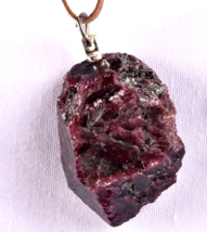 Garnet juicy gem pendant  passion &amp; courage chakra  reki shaman with cord #6322 - £14.64 GBP