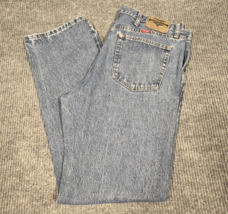 Wrangler Jeans Men 38x32 Blue Denim Pants Straight Leg Regular Fit Cotto... - $28.54