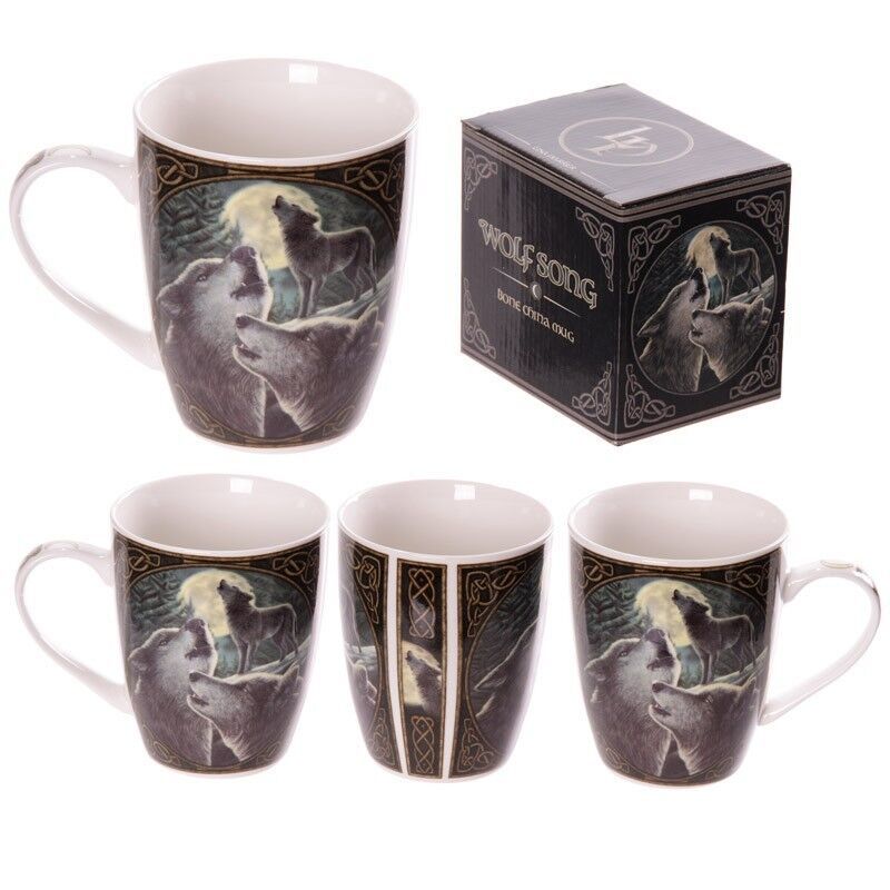 Gothic/Pagan/New AGe Bone China Mug - Lisa Parker Wolf Song  BOXED.10cmx... - $13.89