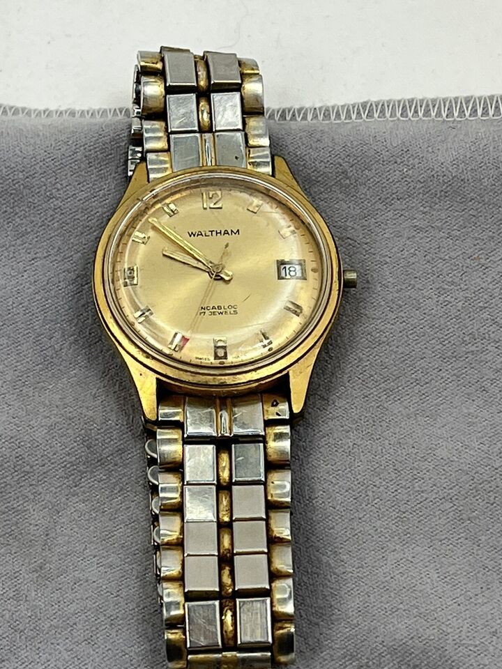 Vintage WALTHAM Automatic Winding Men's Wrist Watch 17 Jewels Swiss Made 1960s ⏱ - $82.28