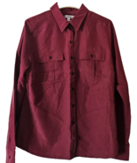 Croft &amp; Barrow Womens Shirt Top Size S Scarlet Poly Blend Long Sleeved B... - $24.37 CAD