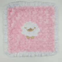 Boogie Baby Security Blanket Lovey Lamb Pink White Girl Minky Swirl Plush B71 - £11.78 GBP