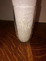 Vintage Davy Crockett Clear & White Drinking Glass Tumbler 5" Tall - $9.95