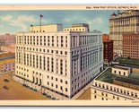 Post Office Building Detroit Michigan MI UNP Linen Postcard B19 - $1.93