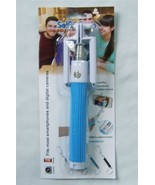 BLUE HANDLE SELFIE EXPANDABLE CELLULAR PHONE STICK handheld mono pod holder - $8.96 CAD