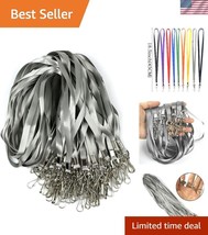 Affordable Grey Lanyards with Clip - 100 Pack Swivel Hook for Easy Access - $45.00