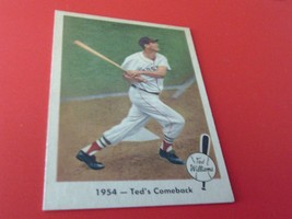 1959 FLEER TED WILLIAMS # 52   1954  TEDs  COMEBACK     NEAR  MINT  OR  ... - £71.67 GBP