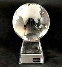 Raro Hoya Nuvoloso Fumé Vetro Sferico Mondo Geografia Globe Su Quadrato Stand - £74.43 GBP