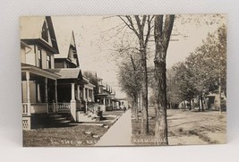 Kendallville Indiana West Rush Street RPPC Postcard 1907 Dirt Lane Man on Walk - £18.91 GBP