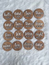 Baby Monthly Milestone Marker Photo Growth Round Discs Baby Shower Gift Nursery - £11.19 GBP