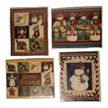 Set of 4 Vintage Country Christmas Wall Art Prints Vicky Howard Snowman ... - £31.59 GBP