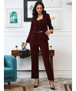 Red Color Jacket Top and Trouser Co Ord Set in Lycra for Office and Part... - £25.01 GBP
