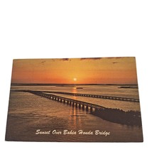 Postcard Sunset Over Bahia Honda Bridge Florida Keys Chrome Posted - $6.92