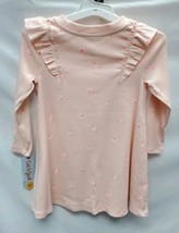 Toddler Girls 2T Floral Ruffle Ribbed Long Sleeve Dress Cat & Jack Light Peach image 3