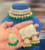 Trending Kundan Beaded Bridal Punjabi Jewelry Set Cheapest all colors Available - £26.74 GBP