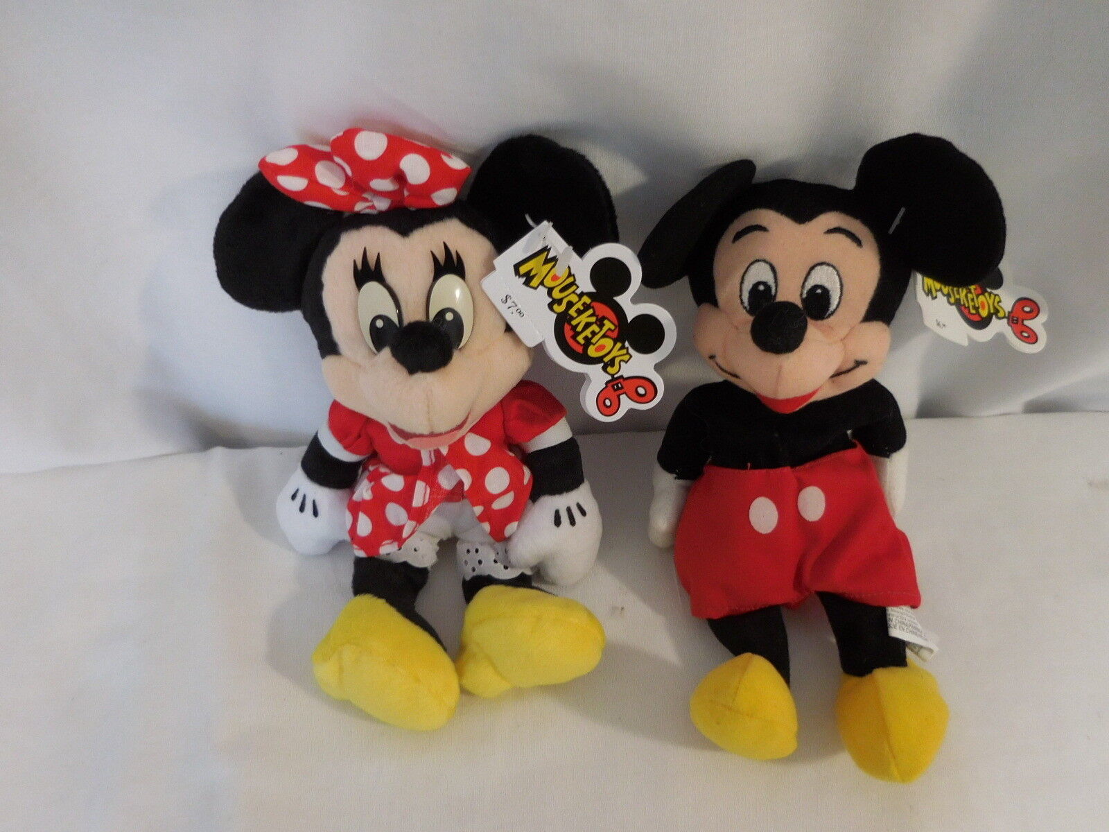 DISNEY Minnie & Mickey Mouse Classic Pair Classic Outfits Plush Beanies Mouseket - $20.81
