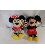DISNEY Minnie &amp; Mickey Mouse Classic Pair Classic Outfits Plush Beanies ... - £16.44 GBP