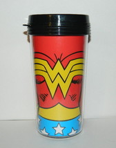 Wonder Woman Uniform Design and Name Logo 16 oz Plastic Travel Mug, NEW UNUSED - £7.65 GBP