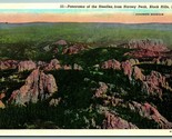 Panorama From Harvey Peak Black Hills South Dakota SD UNP Chrome Postcar... - $2.92