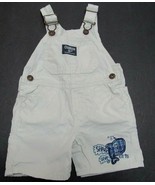 Oshkosh B&#39;Gosh Boys 9 mths Khaki Shark Dive Shortalls Overalls Shorts Sh... - $12.20