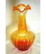 Elegant Orange Yellow Ruffled Vase Swirl - $69.29