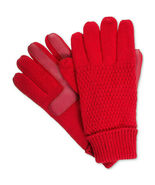 ISOTONER Red Textured Knit smarTouch smartDRI Lined Tech Gloves One Size - $367.24 MXN