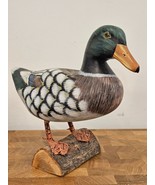 Rare Vintage Carved Wood Mallard Duck Decoy w/Glass Eyes By Rushin-Russian! - $29.02