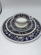 Wedgwood Florentine Dark Blue W1956 5 Piece Place Setting(s) Dragon Motif - £48.17 GBP