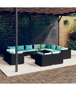  Garden Lounge Set Black with water blue cushions - $34,965.53 MXN
