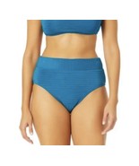 Time and Tru Solid Variegated Rib High Waist Bikini Bottom Size M Teal B... - $13.47 CAD