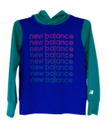 New Balance Girls Long Sleeve Hooded Top Size 5 XXS  Hoodie Graphic Blue... - $45.58 CAD