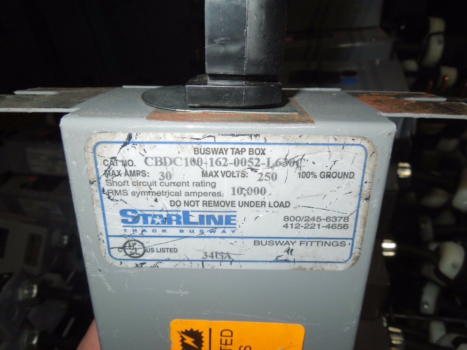 StarLine Busway Tap Box CBDC100E12-1-L630C-4 - 30A 2P 208Y/120V (Used)