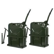 2Pcs 5Gal 20L Army Backup Jerry Can Gasoline Can Metal Tank Emergency - £109.09 GBP